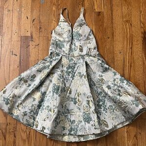 B. Darlin Silver Satin Lined Dress